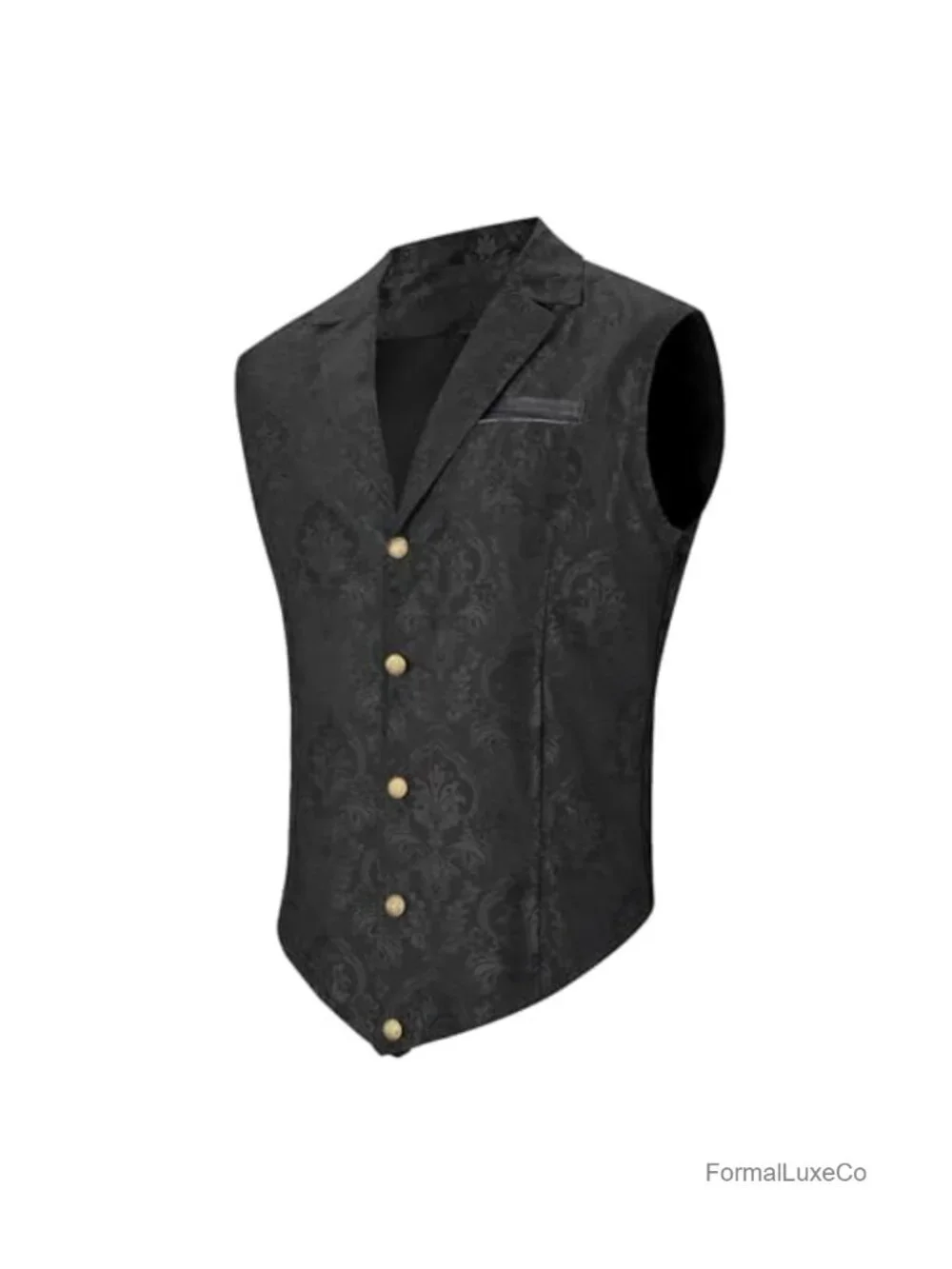 Steampunk Gothic Waistcoat Men's Victorian Paisley Suit Vest Slim Fit with